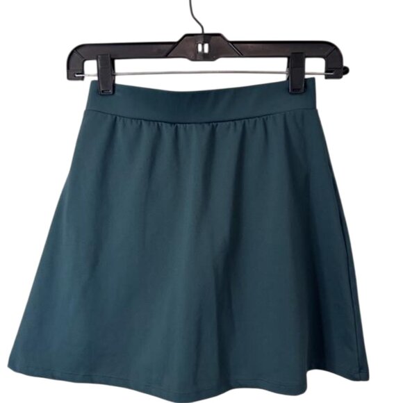 H&M Move green pleated A-line mini skirt size S - Picture 2 of 5